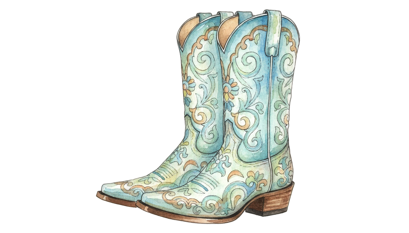 watercolor cowboy boots png PNG transparent background