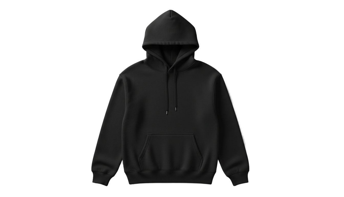 plain black hoodie png PNG transparent background
