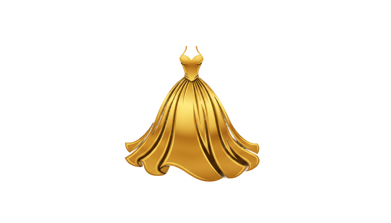 fashion design gold dress logo png PNG transparent background