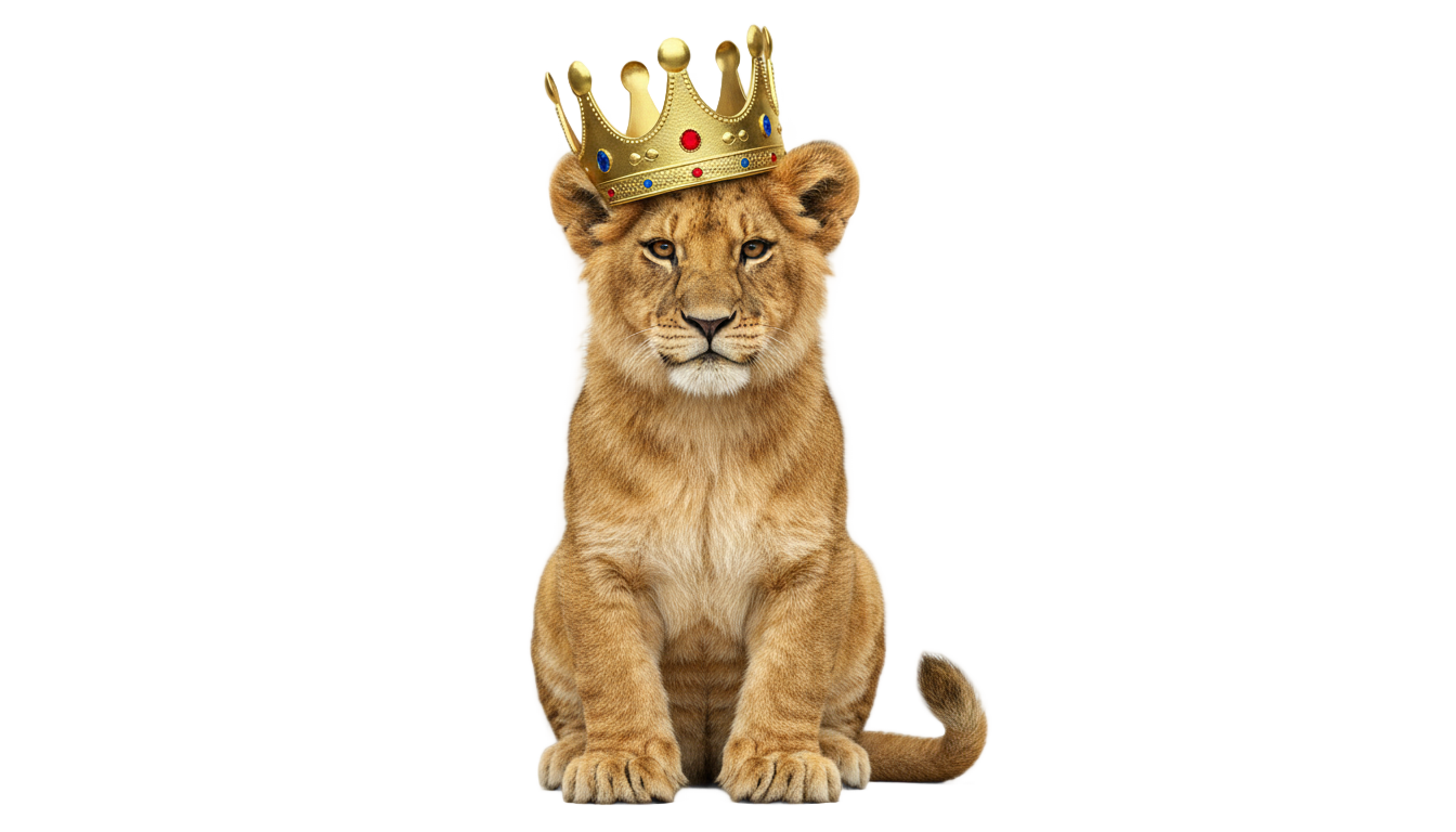 simba with crown png PNG transparent background