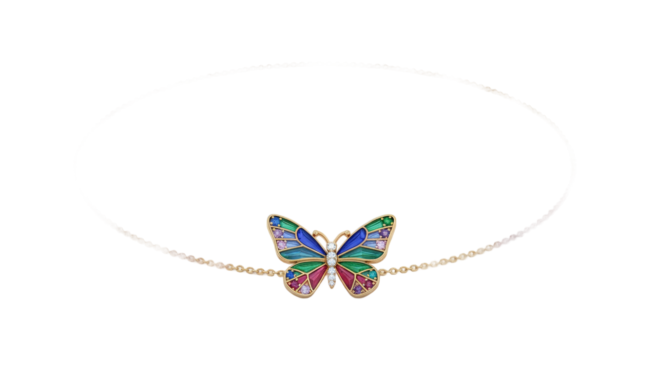 butterfly necklace png PNG transparent background
