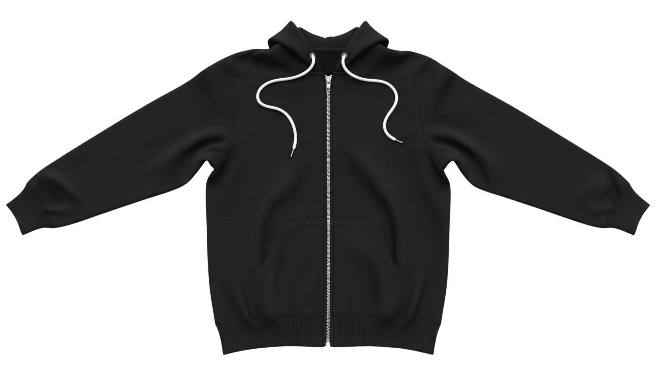 black zip up hoodie png PNG transparent background