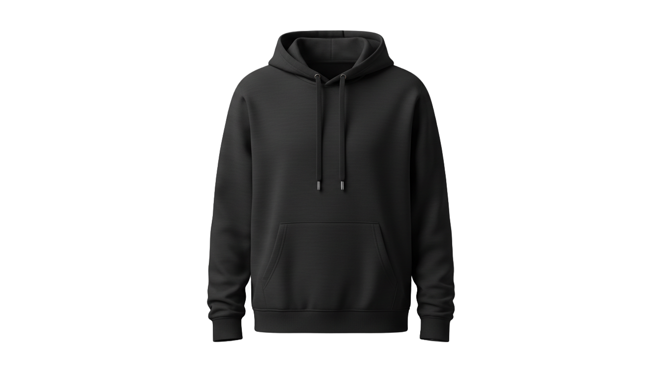 black hoodie vector png PNG transparent background