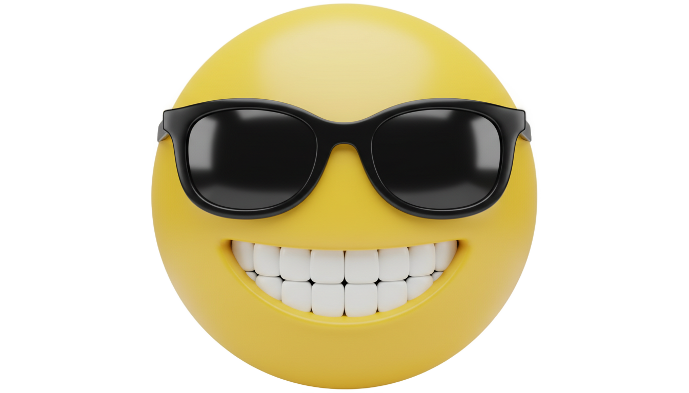 smiling face with sunglasses emoji png PNG transparent background