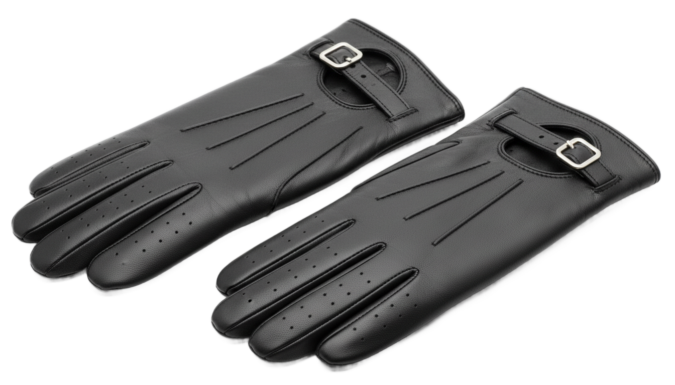 black leather gloves png PNG transparent background
