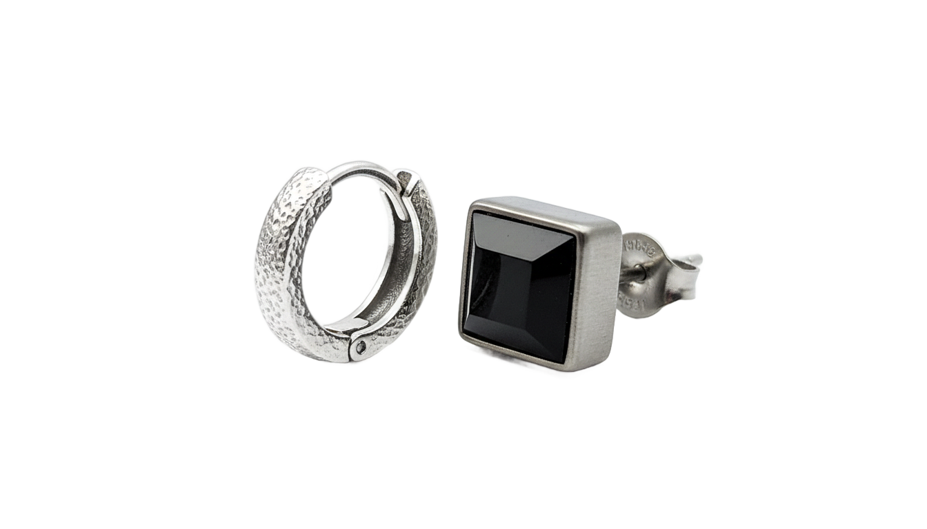 mens earrings png PNG transparent background