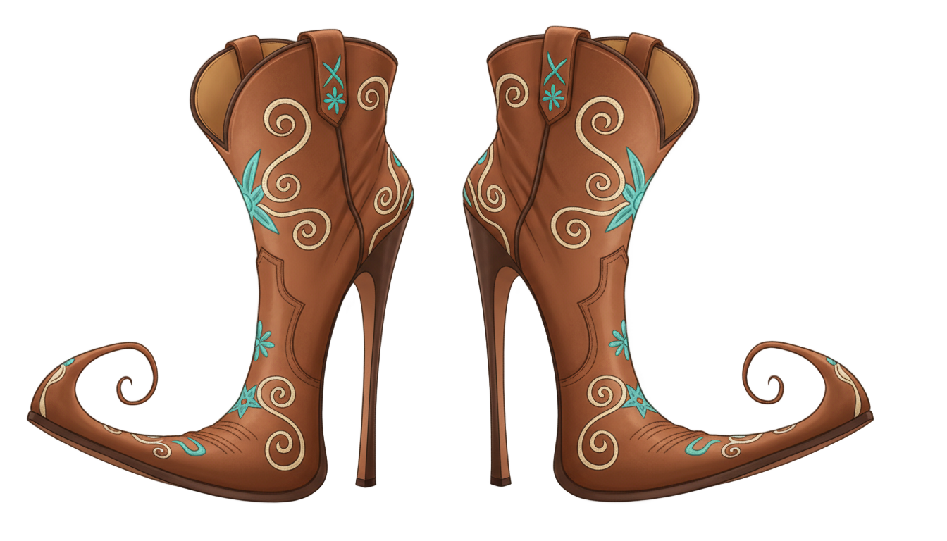 cowboy boots png cartoon PNG transparent background