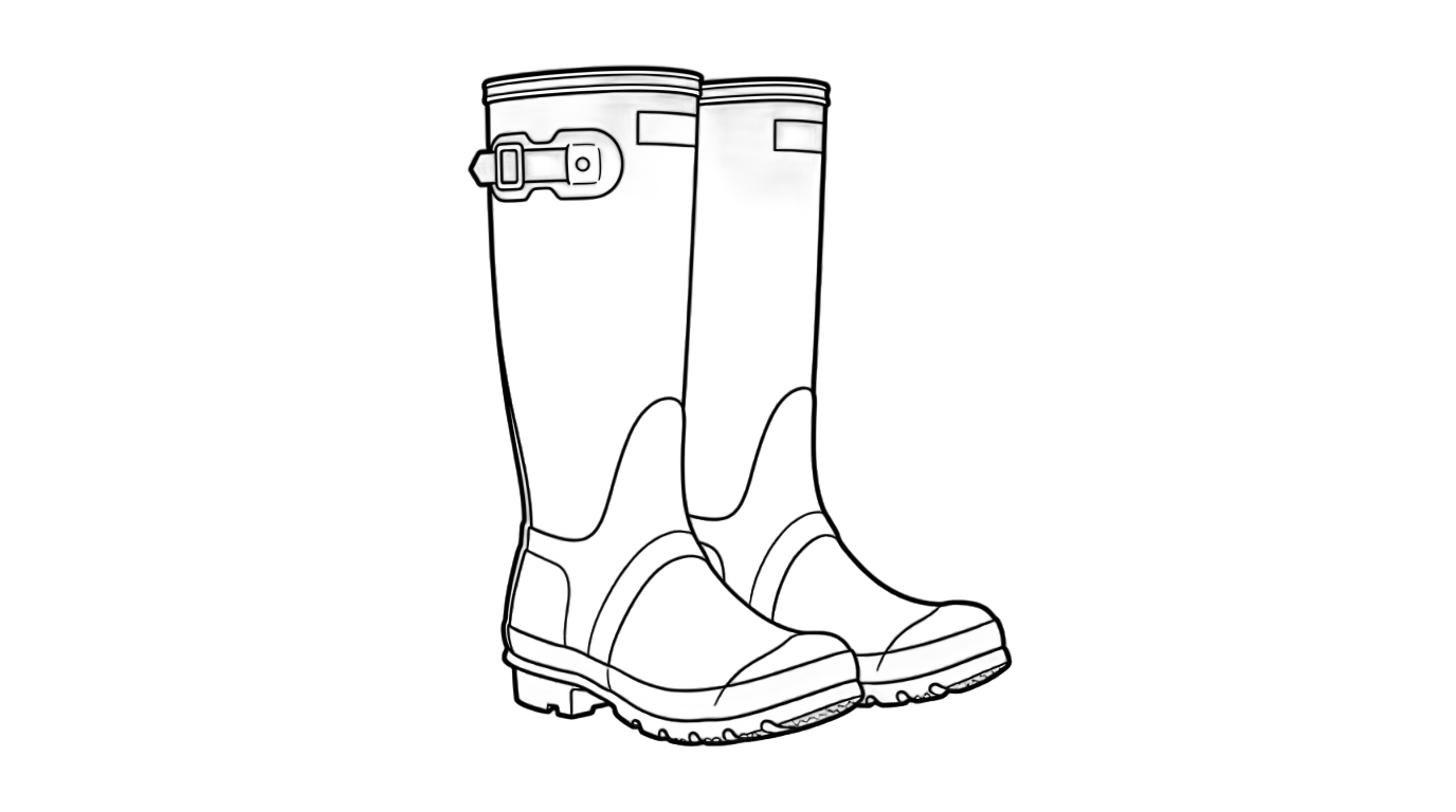 rain boots clipart black and white png PNG transparent background