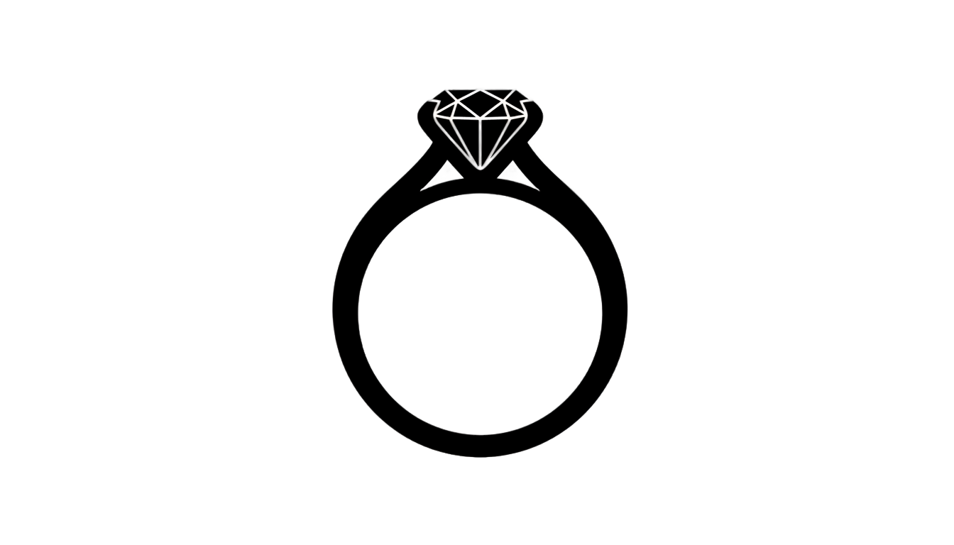 diamond ring silhouette png PNG transparent background