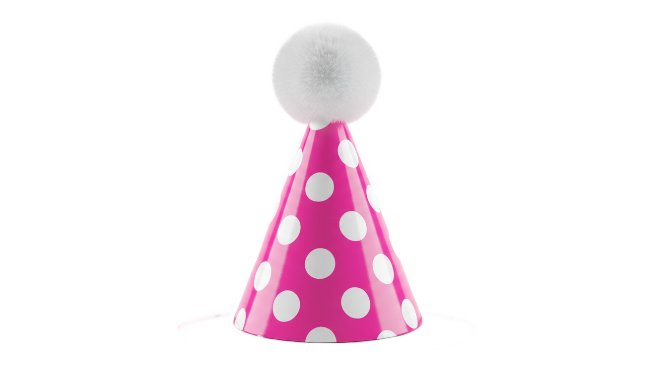 pink birthday hat png PNG transparent background