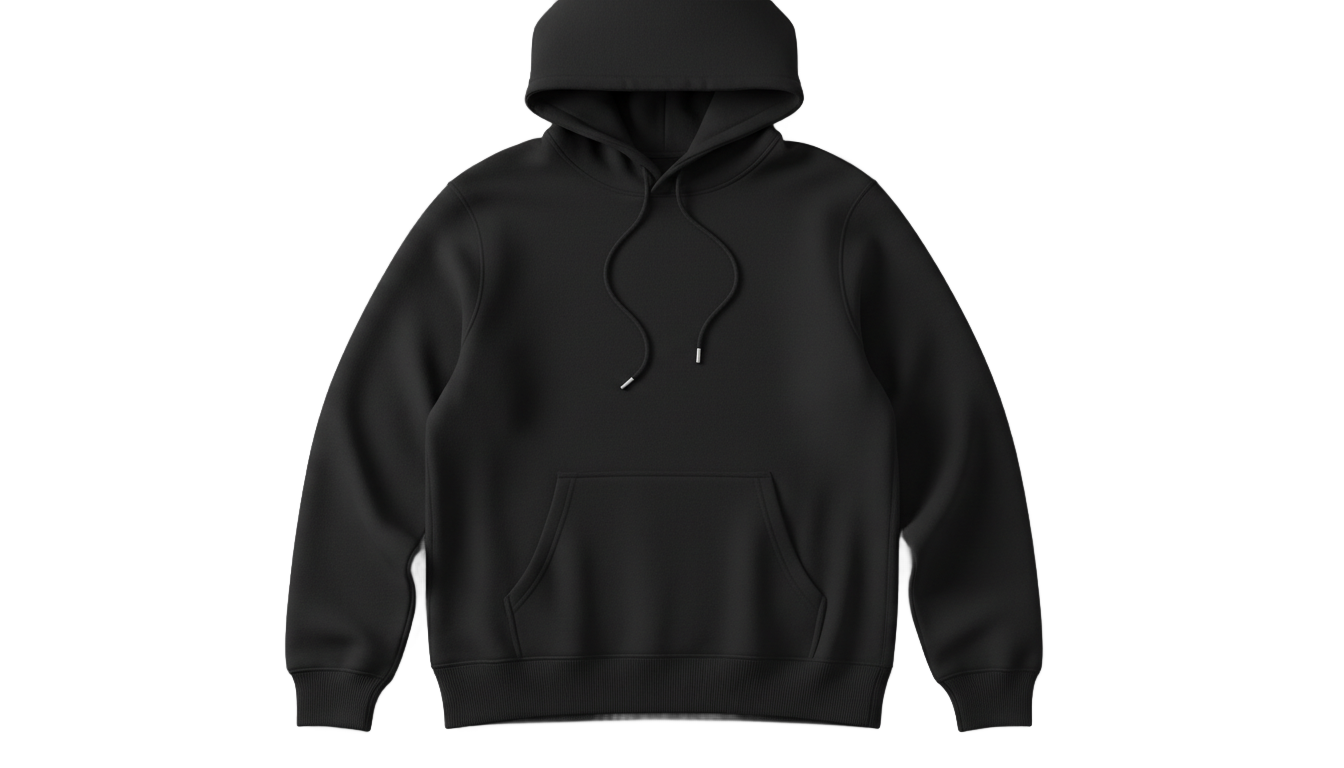 black hoodie template png PNG transparent background