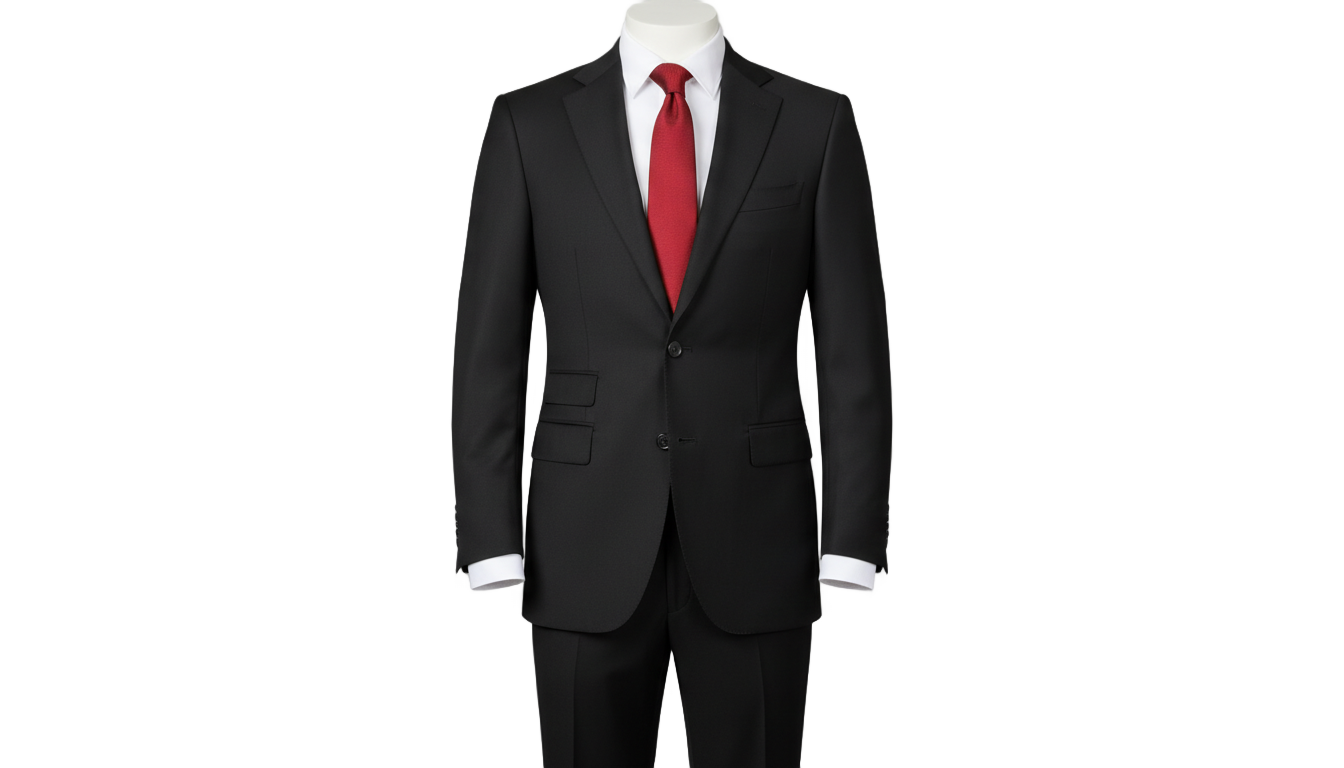 black suit red tie png PNG transparent background