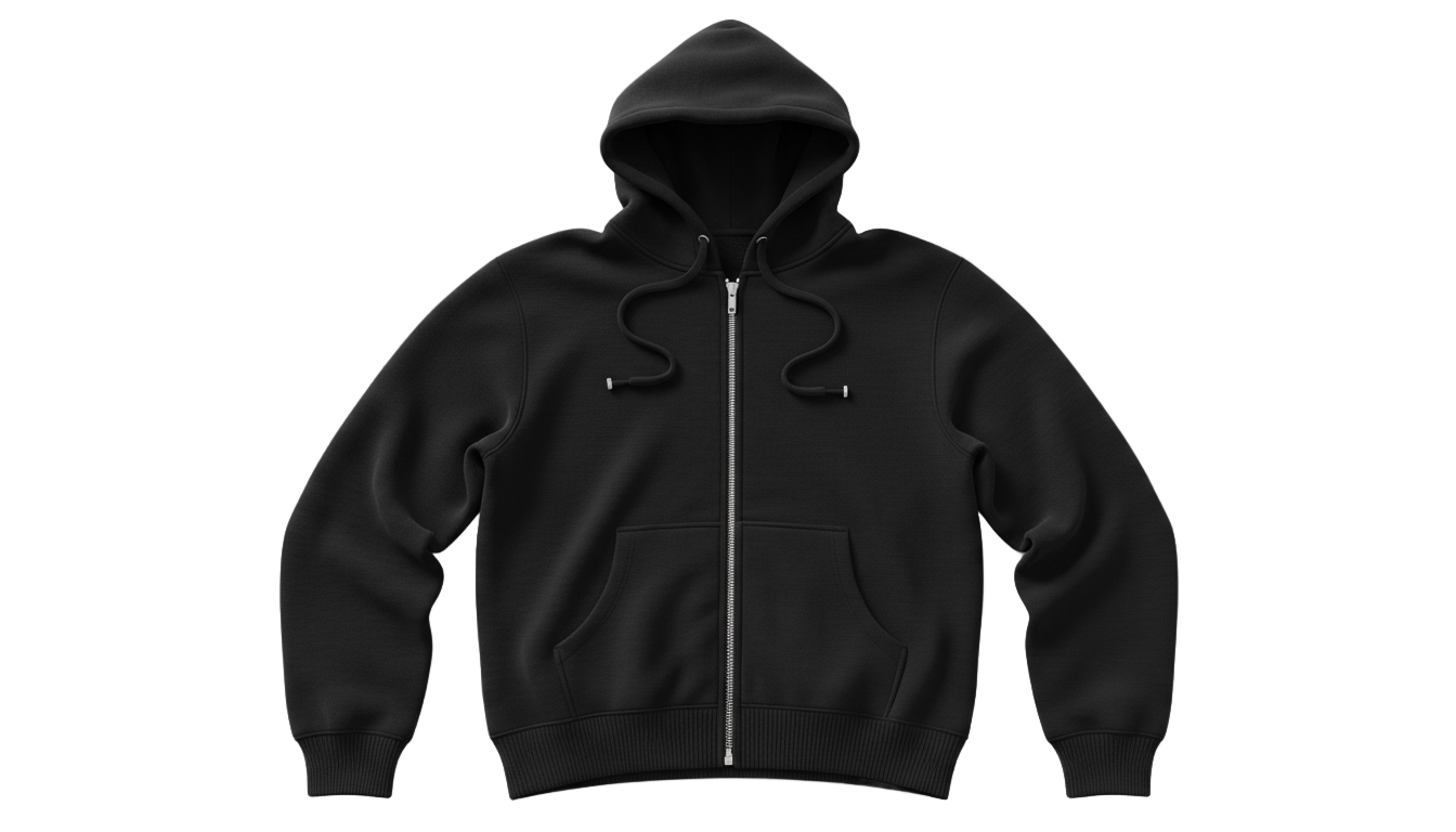 black zip up hoodie png PNG transparent background