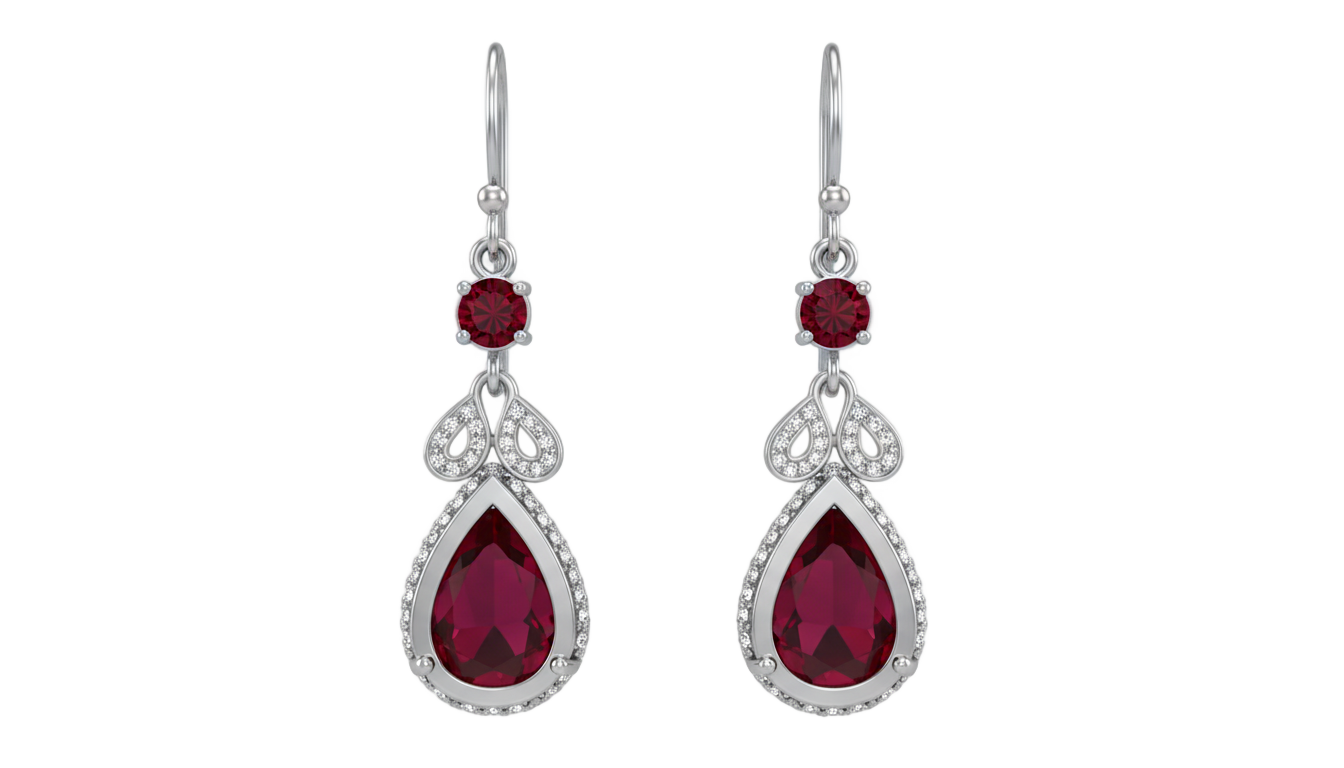 red earrings png PNG transparent background