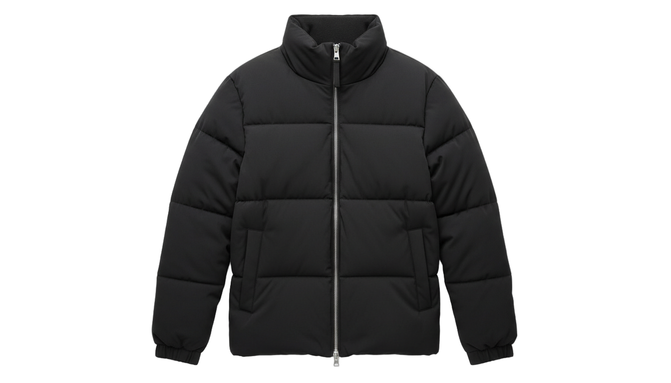 black puffer jacket png PNG transparent background