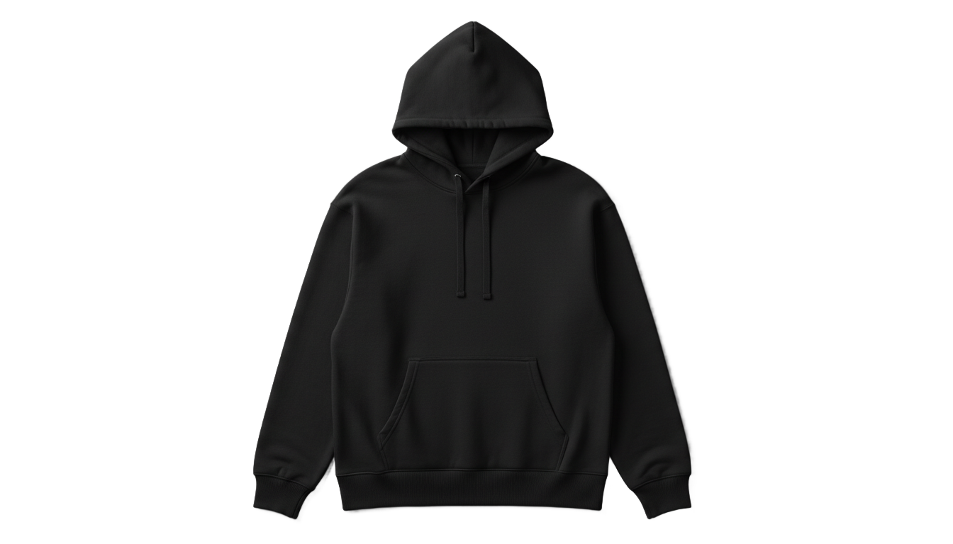 plain black hoodie png PNG transparent background
