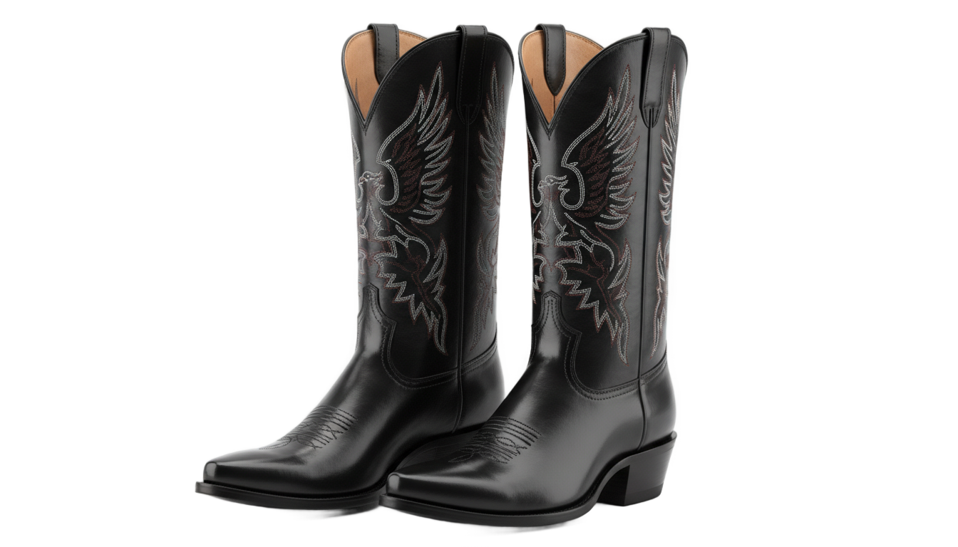 black cowboy boots png PNG transparent background