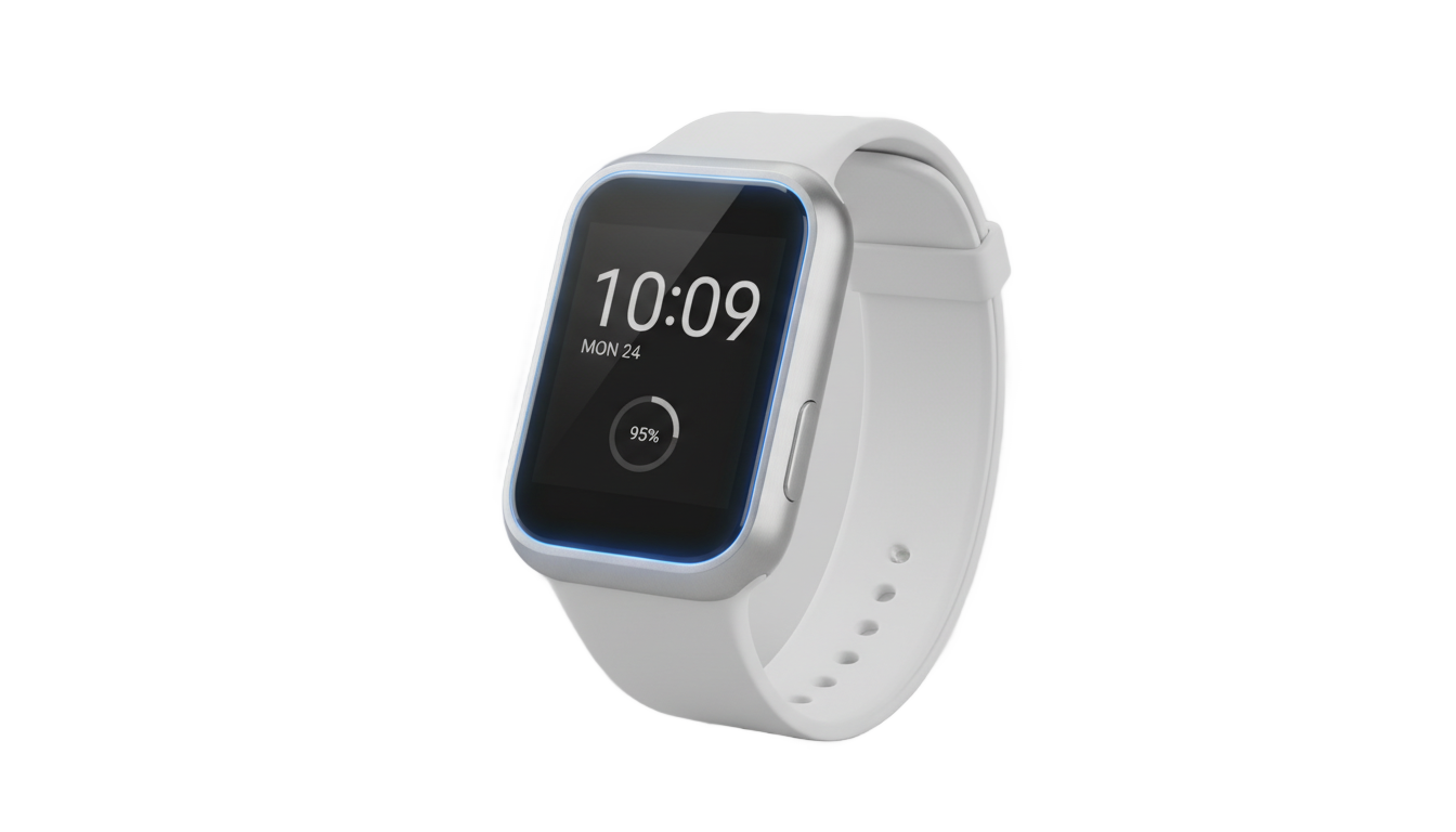 white smart watch png PNG transparent background