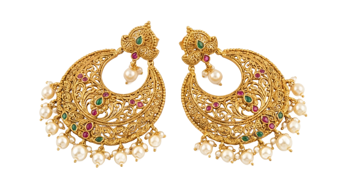 png chandbali earrings PNG transparent background