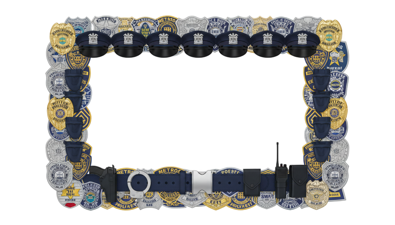 police dress photo frame png PNG transparent background