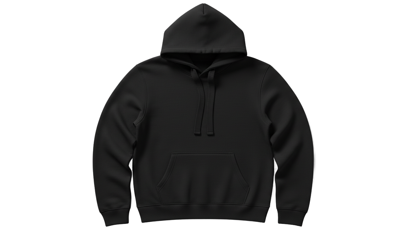 plain black hoodie png PNG transparent background