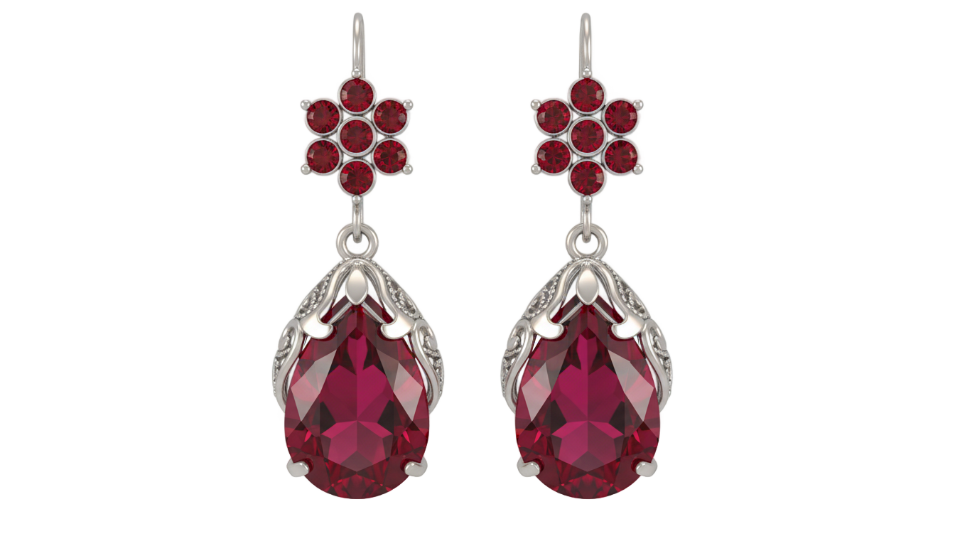 red earrings png PNG transparent background