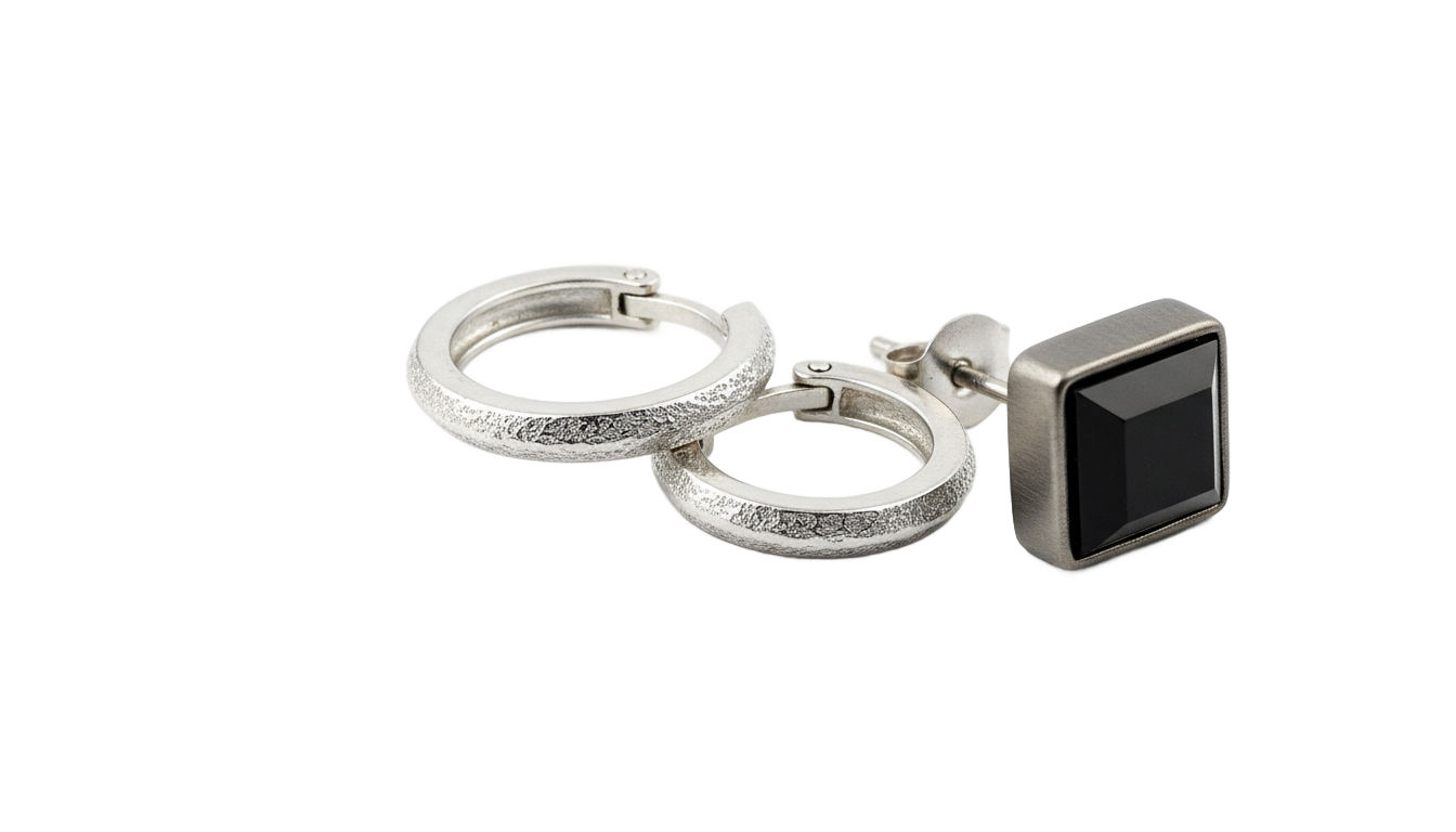 mens earrings png PNG transparent background