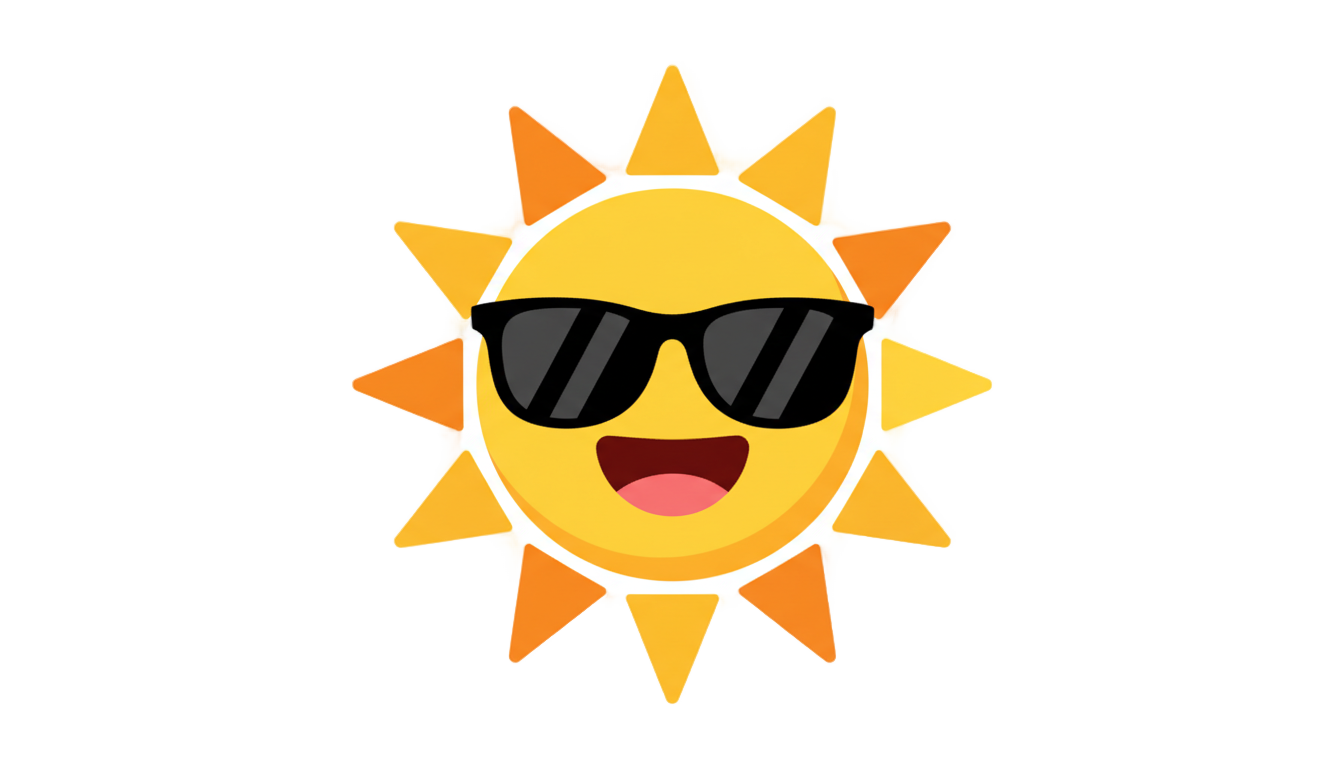 sun with sunglasses png PNG transparent background