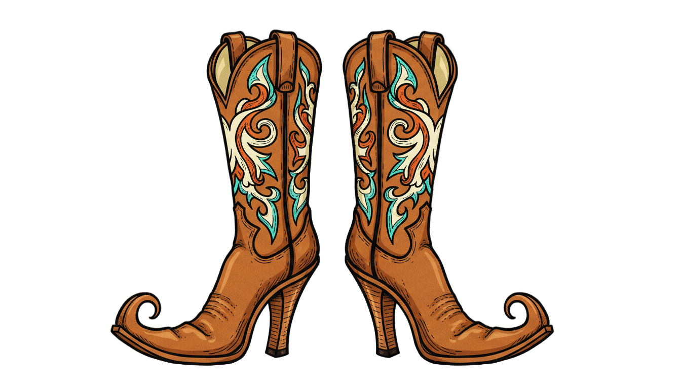 cowboy boots png cartoon PNG transparent background