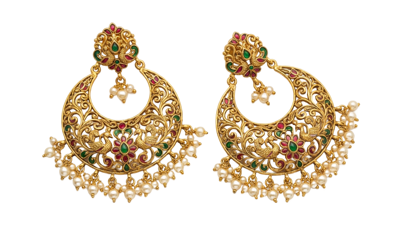 png chandbali earrings PNG transparent background