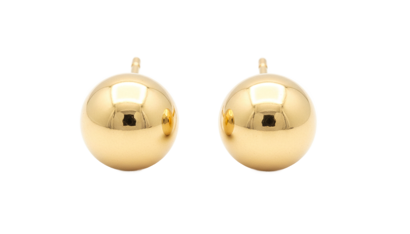 gold stud earrings png PNG transparent background