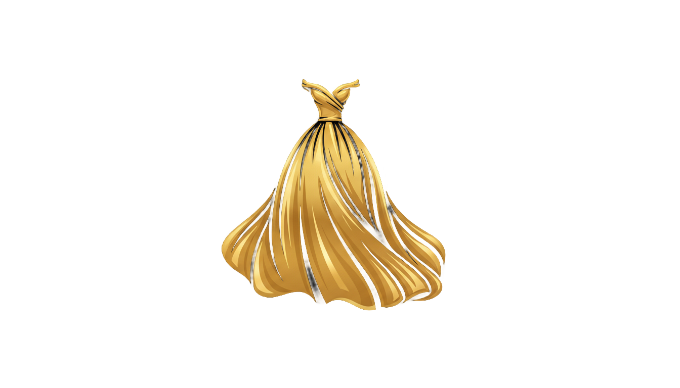 fashion design gold dress logo png PNG transparent background