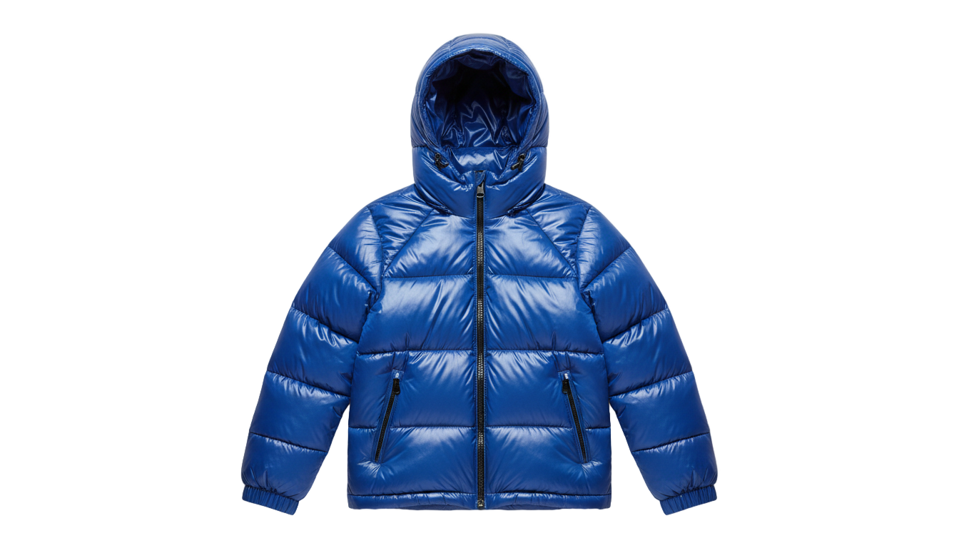 blue puffer jacket png PNG transparent background