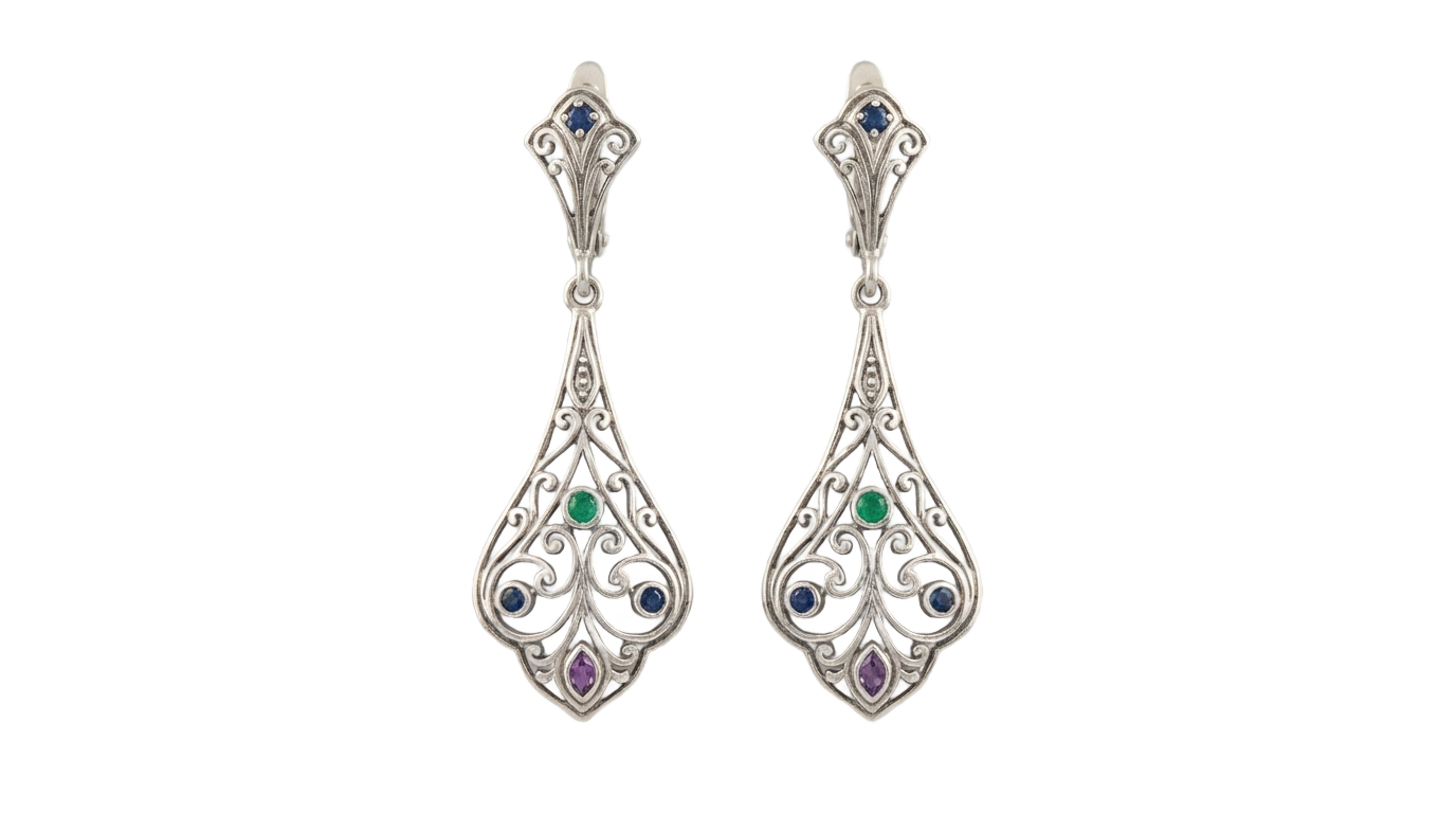 png silver earrings designs with price PNG transparent background