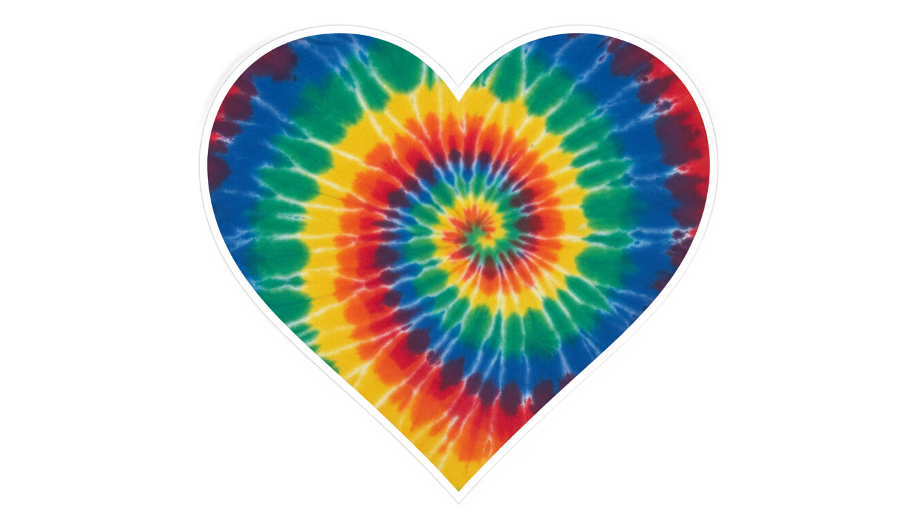 tie dye heart png PNG transparent background