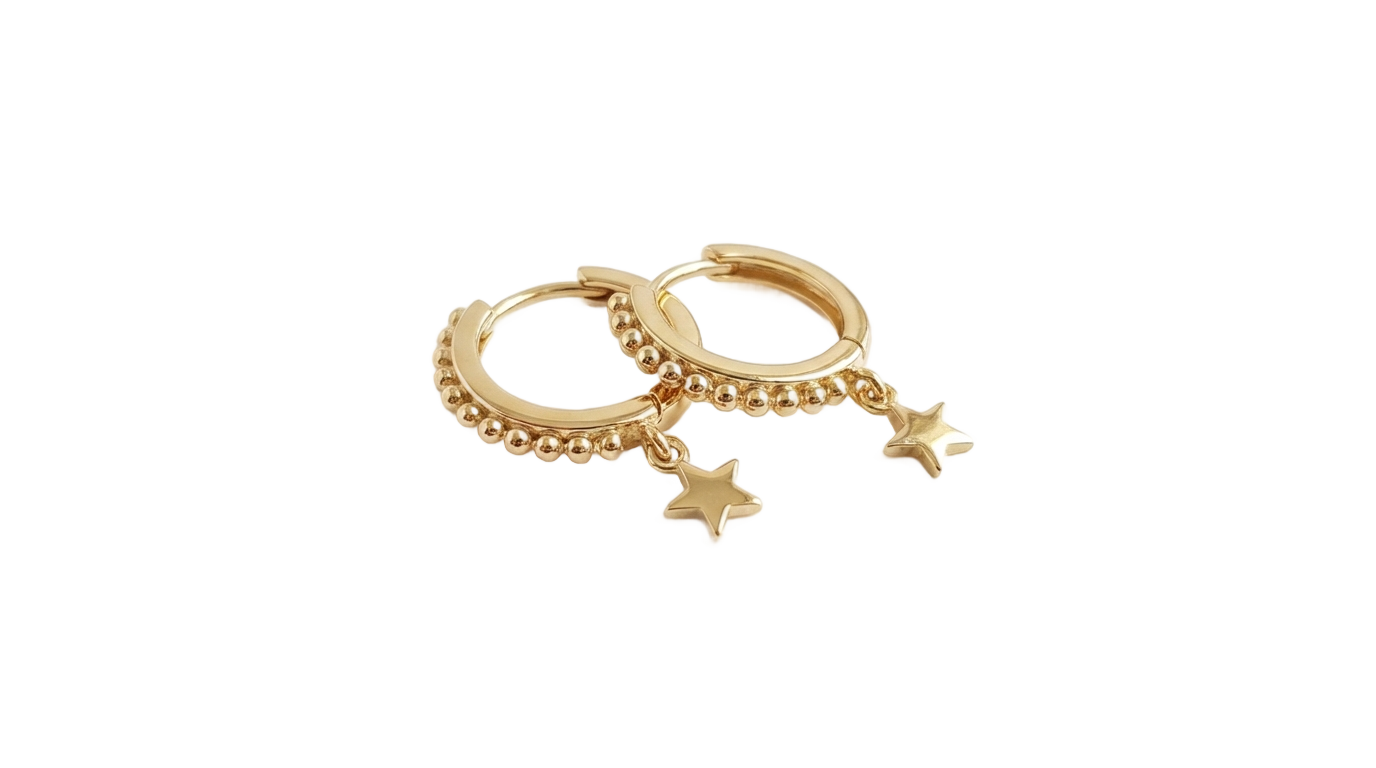 png gold earrings for baby girl PNG transparent background
