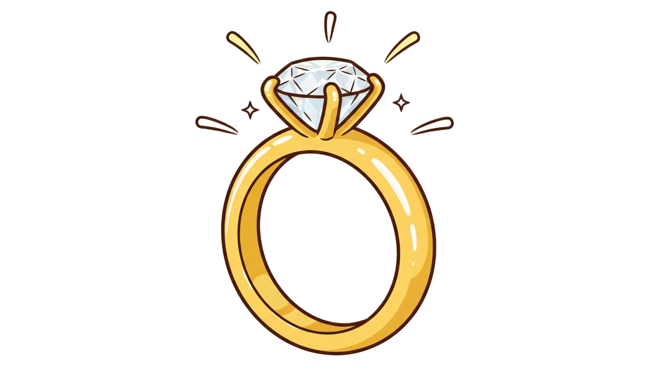 wedding ring cartoon png PNG transparent background