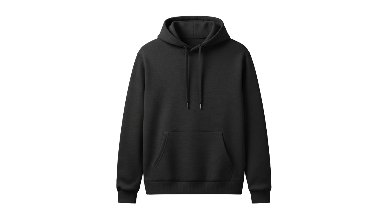 black hoodie vector png PNG transparent background