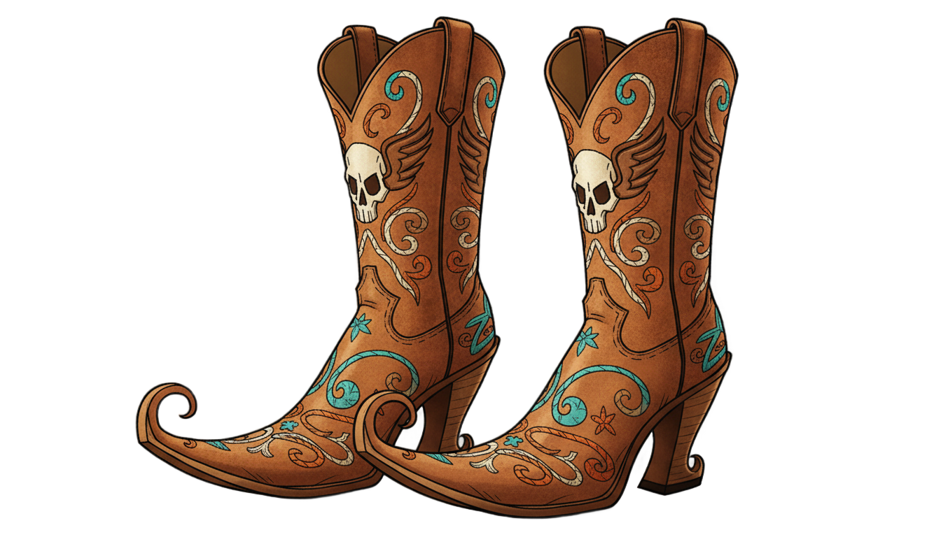 cowboy boots png cartoon PNG transparent background