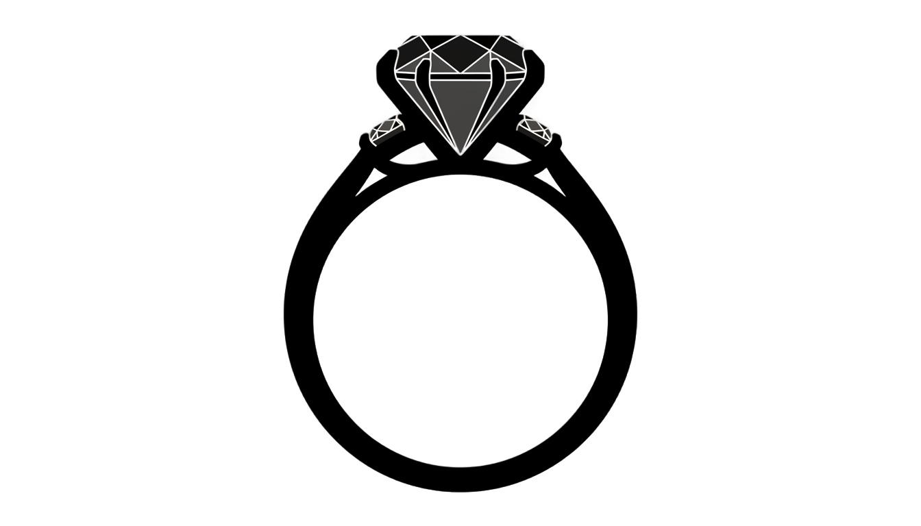 diamond ring silhouette png PNG transparent background