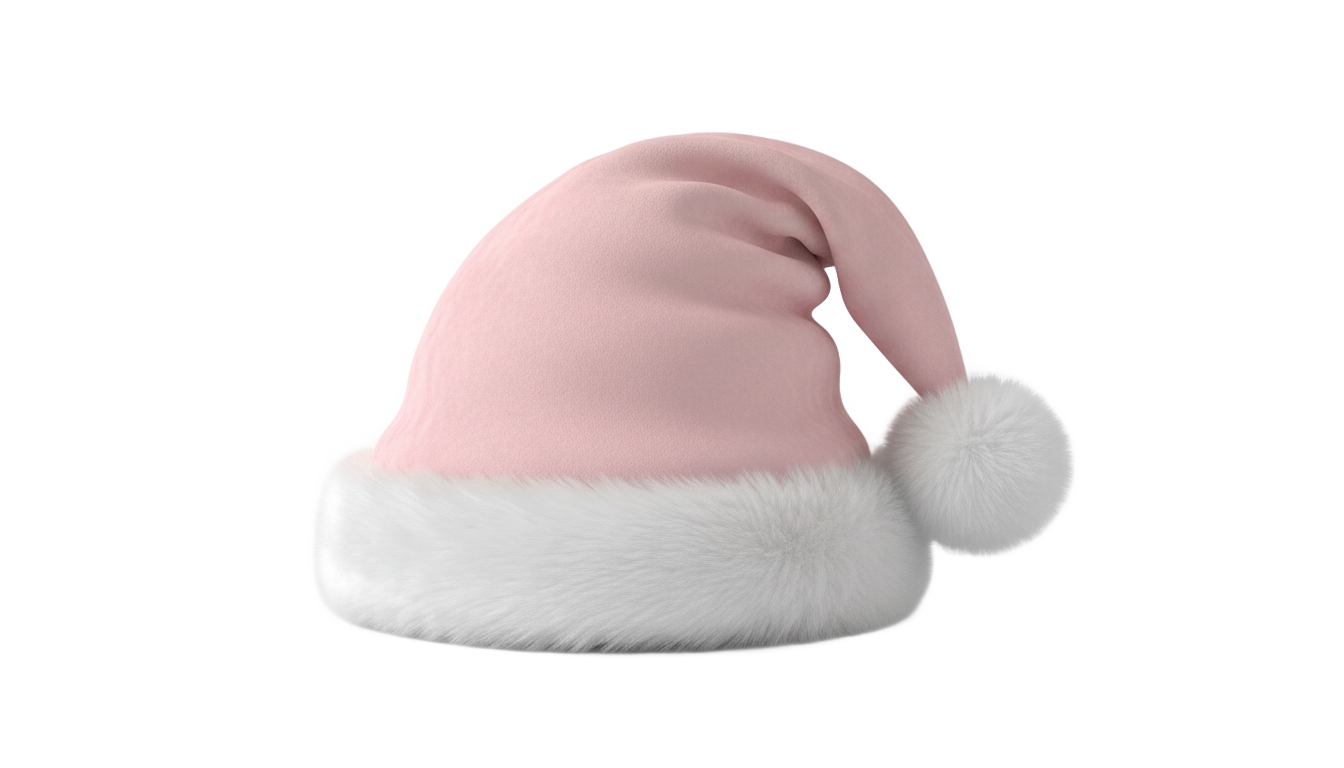 pink santa hat png PNG transparent background