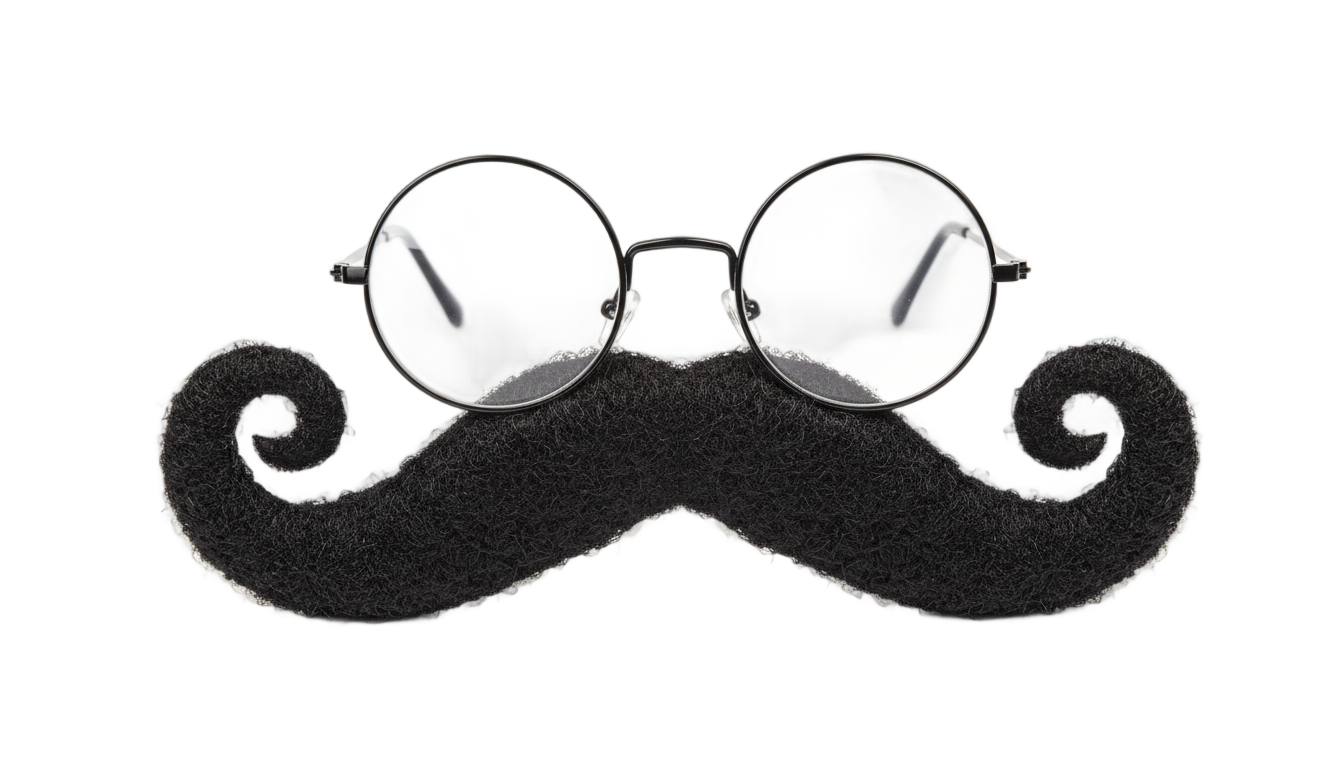 mustache glasses png PNG transparent background