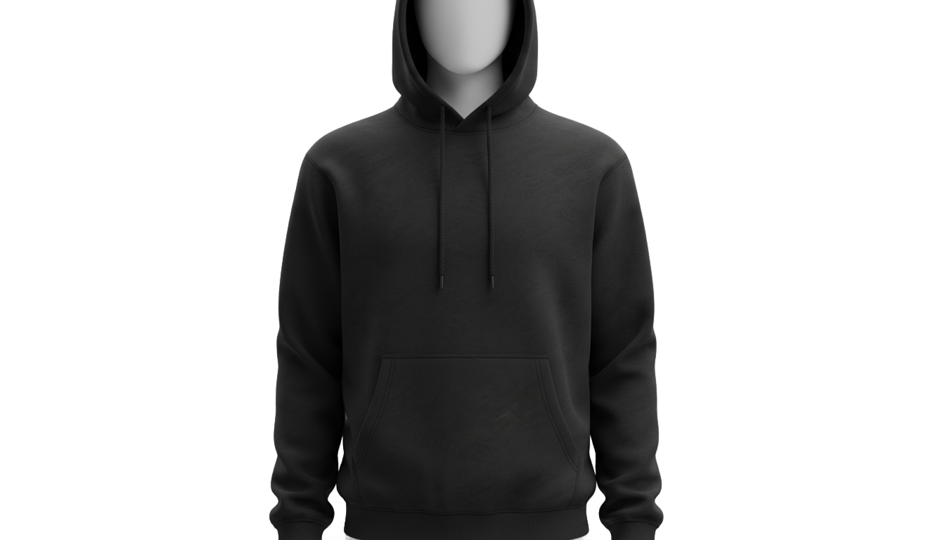 black hoodie vector png PNG transparent background