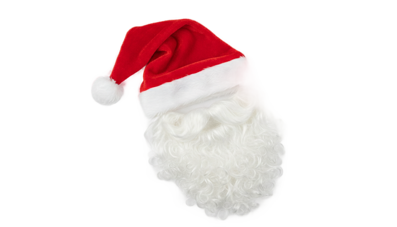 santa hat and beard png PNG transparent background