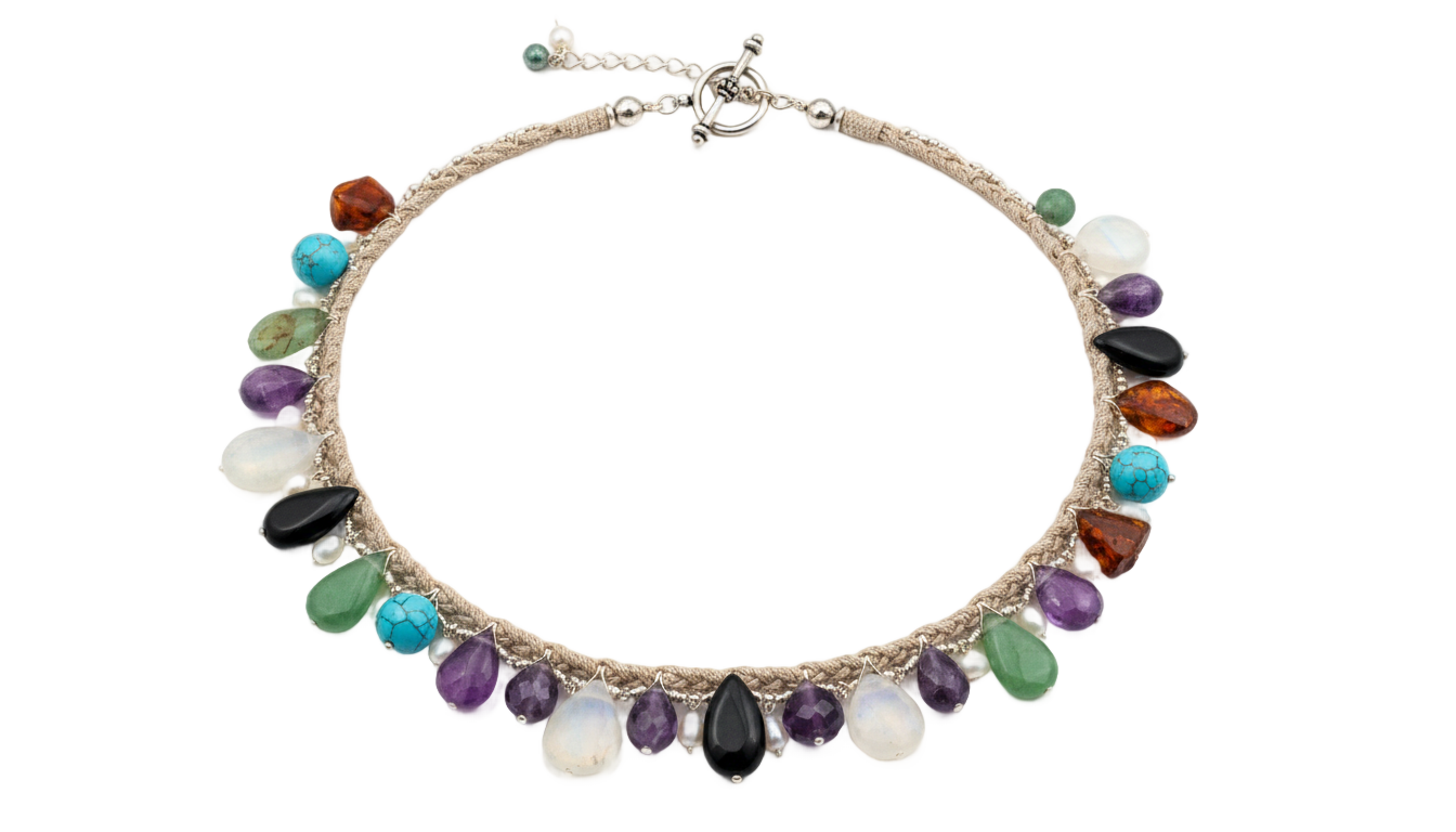 stone necklace png PNG transparent background