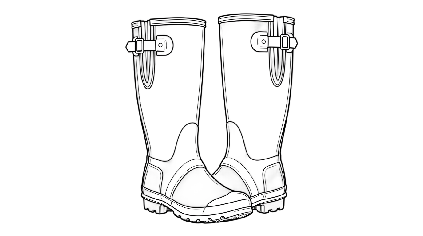 rain boots clipart black and white png PNG transparent background