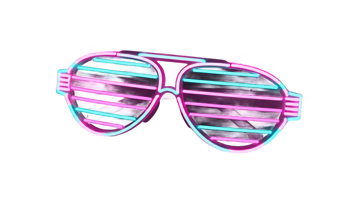 neon sunglasses png PNG transparent background