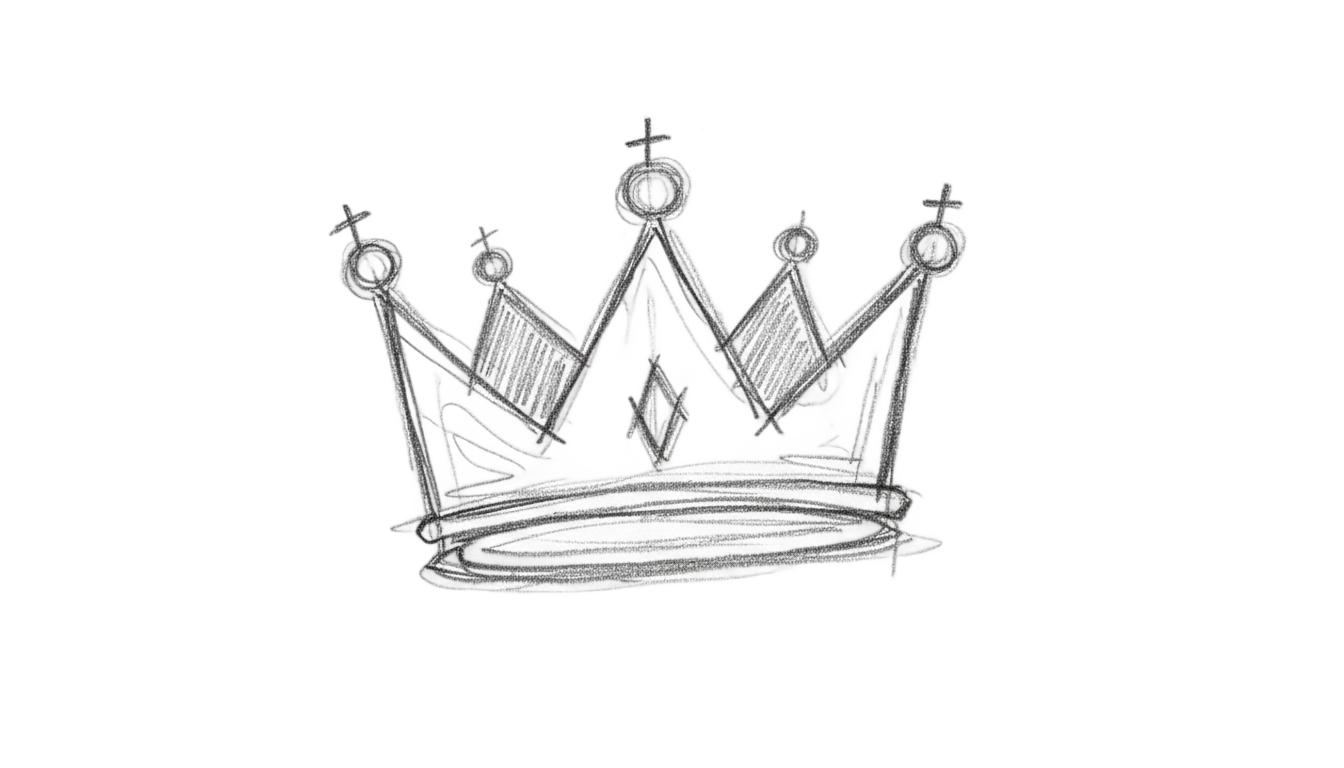crown doodle png PNG transparent background