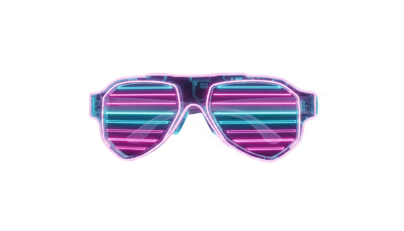 neon sunglasses png PNG transparent background