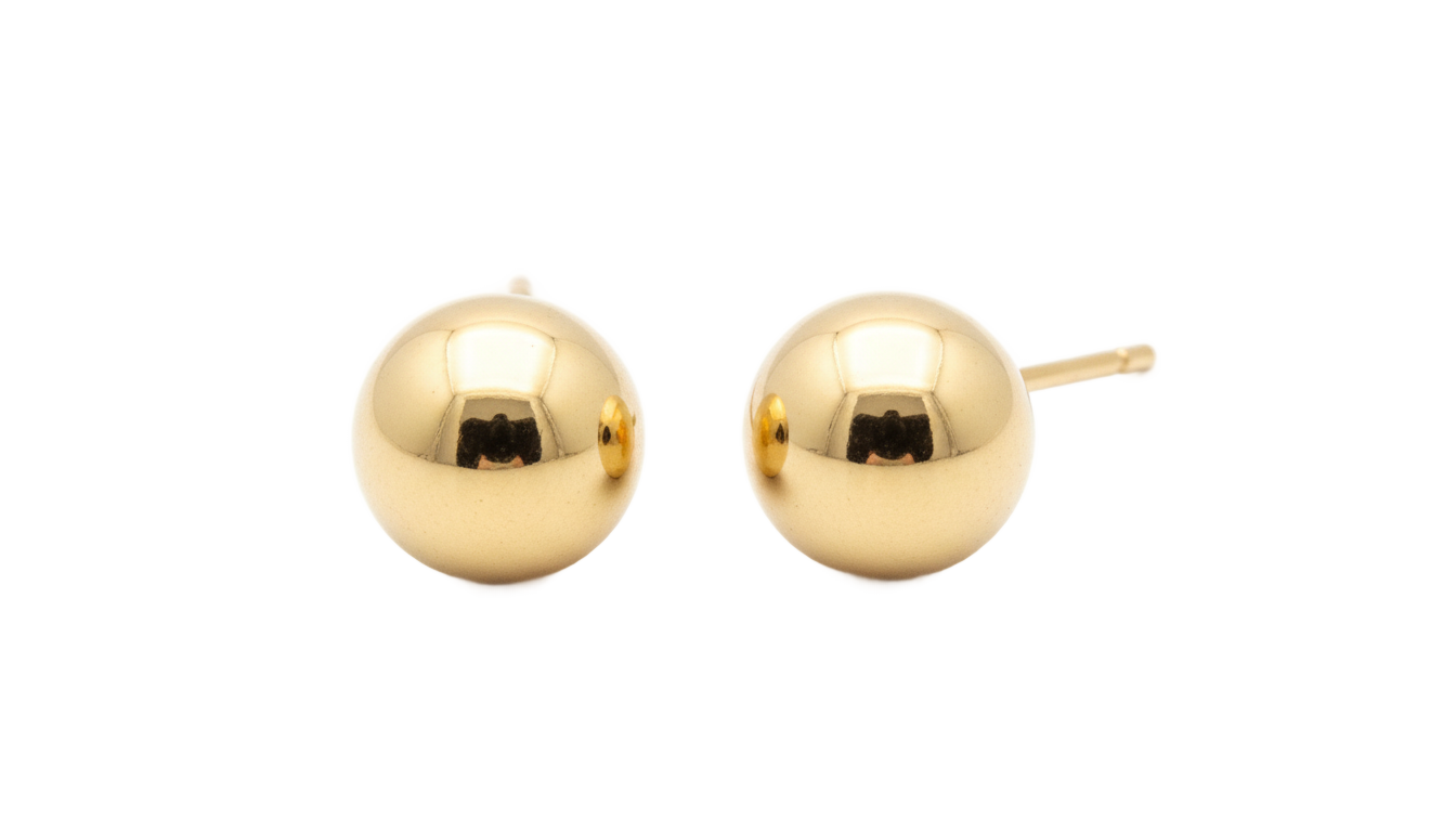 gold stud earrings png PNG transparent background